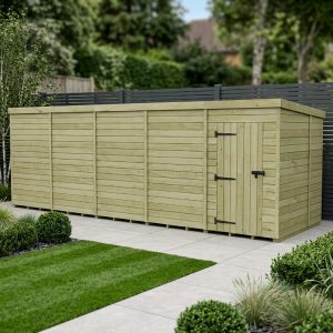 20 x 7 Pent Shed (Single Door, No Windows)