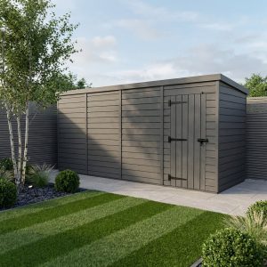 20x7 Pent Composite Shed (Single Door, No Windows)