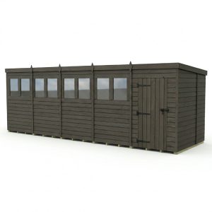 20x7 Pent Composite Shed (Single Door, With Windows)