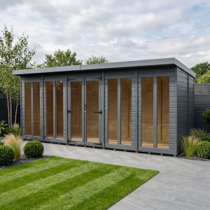 20x7 Composite Pent Full Height Summer House