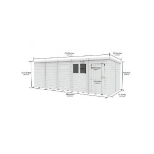 20x8 Pent Composite Shed (Single Door, No Windows)