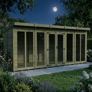 20 x 8 Pent Summer House (Full Height Window)