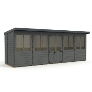 20x8 Composite Pent Summer House (Double Doors, With Windows)