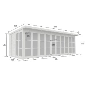20 x 9 Georgian Window Pent Summer House