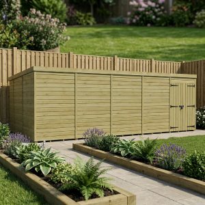 20 x 9 Pent Shed (Double Door, No Windows)