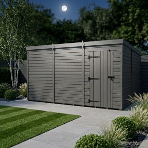 20x9 Pent Composite Shed (Single Door, No Windows)