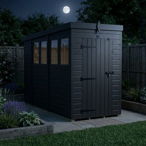 4x10 Pent Composite Shed (Single Door, With Windows)