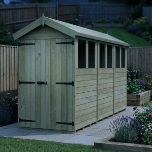 4 x 12 Apex Shed (Double Door, With Windows)