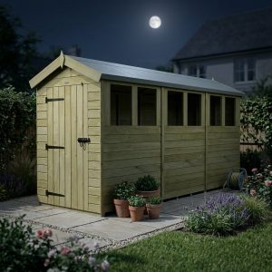 4 x 12 Apex Shed (Single Door, With Windows)