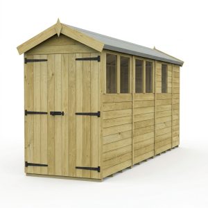 4 x 13 Apex Shed (Double Door, With Windows)