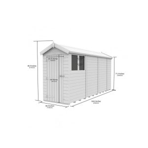 4x14 Apex Composite Shed (Single Door, No Windows)