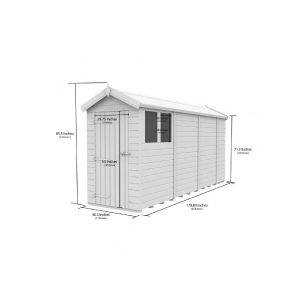 4 x 15 Apex Shed (Double Door, No Windows)