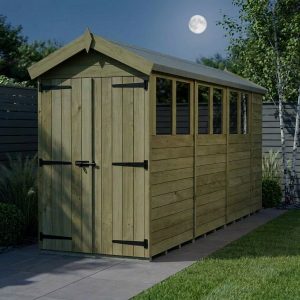 4 x 15 Apex Shed (Double Door, With Windows)