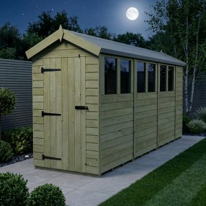 4 x 15 Apex Shed (Single Door, With Windows)