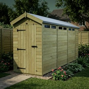 4 x 15  Apex Security Shed (Single Door)