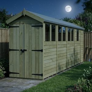 4 x 17 Apex Shed (Double Door, With Windows)