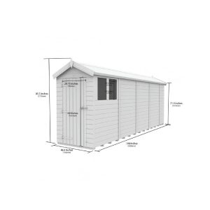 4 x 17 Apex Shed (Single Door, No Windows)