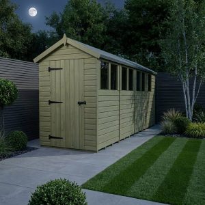 4 x 17 Apex Shed (Single Door, With Windows)