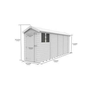 4 x 18 Apex Shed (Single Door, No Windows)