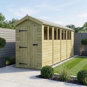 4 x 18 Apex Shed (Single Door, With Windows)