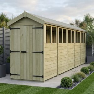 4 x 20 Apex Shed (Double Door, With Windows)