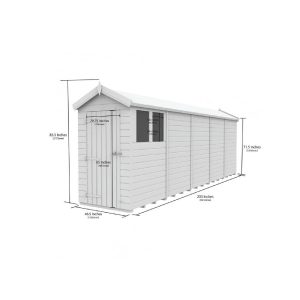 4 x 20 Apex Shed (Single Door, With Windows)