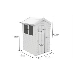 4x4 Apex Composite Shed (Single Door, With Windows)