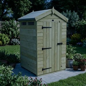 4 x 4  Apex Security Shed (Single Door)