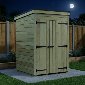 4 x 4 Pent Shed (Double Door, No Windows)