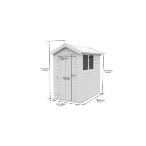 4 x 6 Apex Shed (Double Door, No Windows)