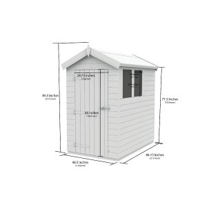 4 x 7  Apex Security Shed (Single Door)