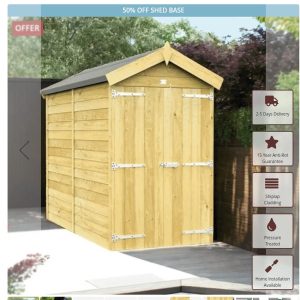 4 x 8 Apex Shed (Single Door, No Windows)