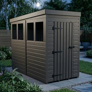 4x8 Pent Composite Shed (Single Door, With Windows)
