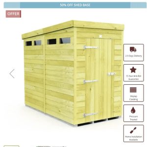 4 x 8 Security Pent Shed (Single Door)