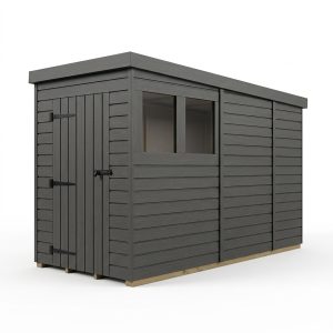 4x9 Pent Composite Shed (Single Door, With Windows)
