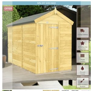 5 x 10 Apex Shed (Single Door, No Windows)