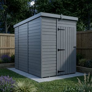 5x10 Pent Composite Shed (Single Door, No Windows)