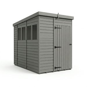 5x10 Pent Composite Shed (Single Door, With Windows)