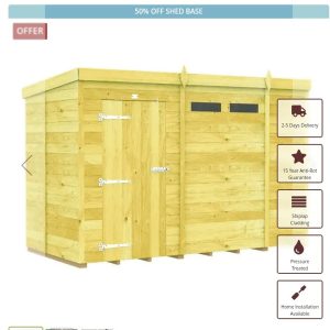 5 x 10 Security Pent Shed (Single Door)