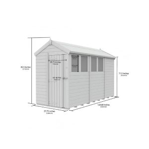5 x 11 Apex Shed (Single Door, With Windows)