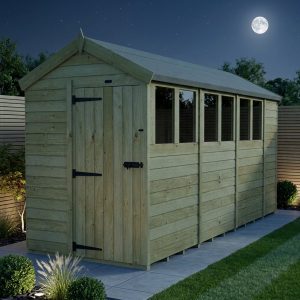5 x 14 Apex Shed (Single Door, With Windows)