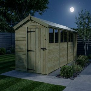5 x 15 Apex Shed (Single Door, With Windows)