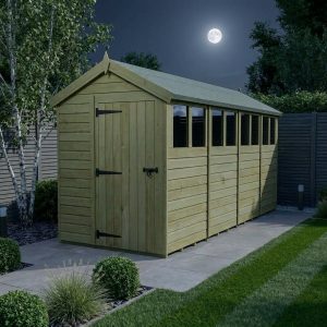 5 x 16 Apex Shed (Single Door, With Windows)