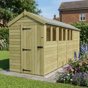 5 x 17 Apex Shed (Single Door, With Windows)