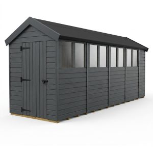 5x18 Apex Composite Shed (Single Door, With Windows)