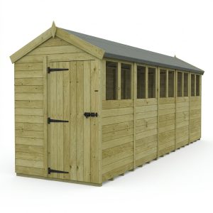 5 x 20 Apex Shed (Single Door, With Windows)