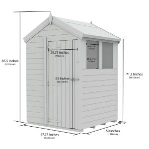 5 x 4 Apex Shed (Single Door, No Windows)