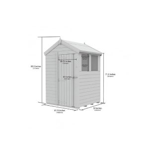 5 x 4 Apex Shed (Single Door, With Windows)