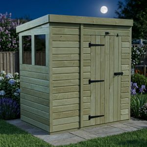 5 x 4 Pent Shed (Single Door, With Windows)