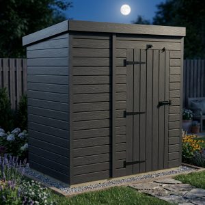 5x4 Pent Composite Shed (Single Door, No Windows)